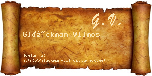 Glückman Vilmos névjegykártya